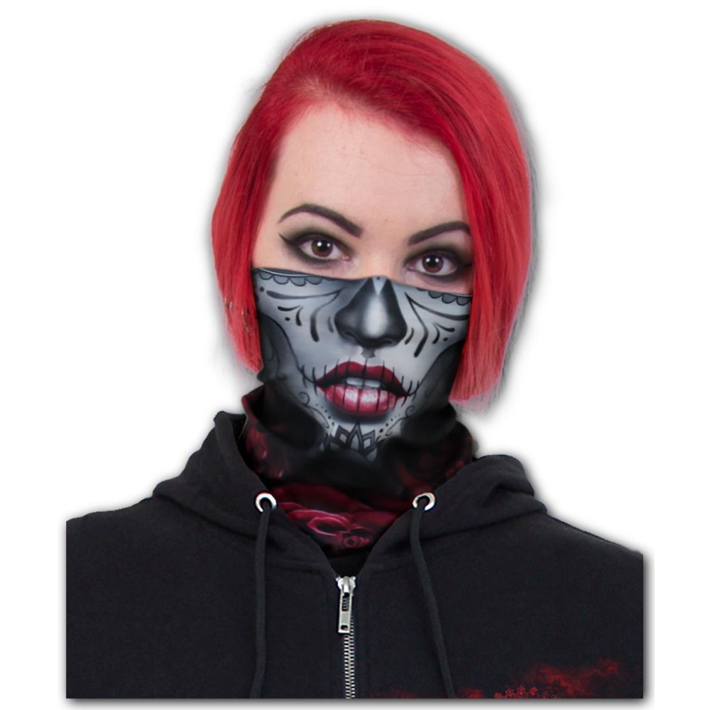 Spiral - BLOOD ROSE Snood/Scarf - Face mask - Black